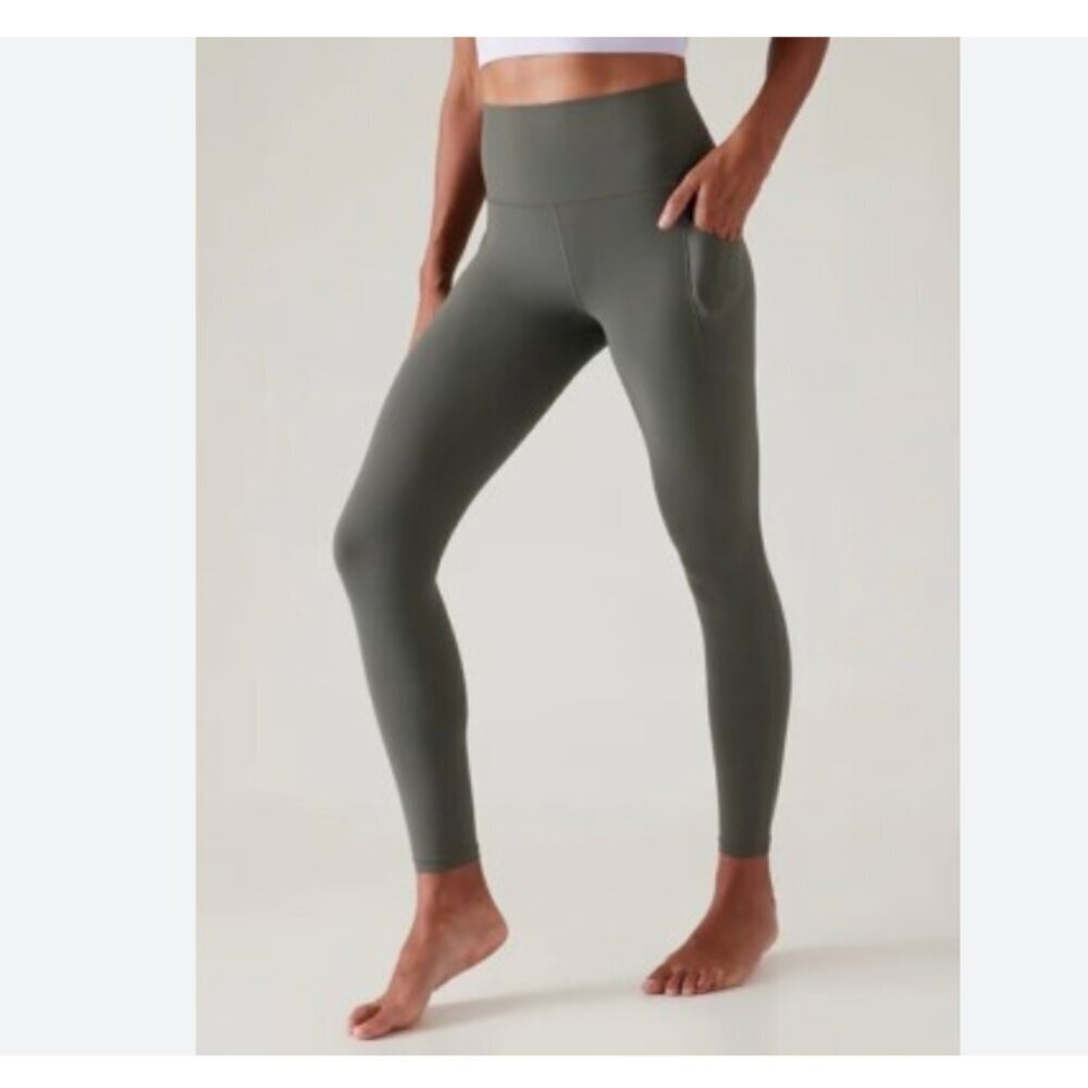 Athleta salutation gray High-Waisted Leggings pockets XS
